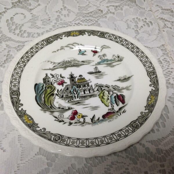 Vintage, Rare, Myott, England,Variant, Gaudy Blue Willow Dessert or Bread Plate