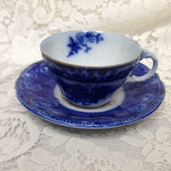 Vintage, Rare, Flow Blue Cup and Saucer