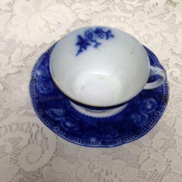 Vintage, Rare, Flow Blue Cup and Saucer