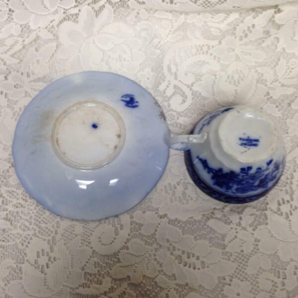 Vintage, Rare, Flow Blue Cup and Saucer