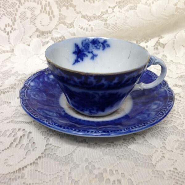 Vintage, Rare, Flow Blue Cup and Saucer