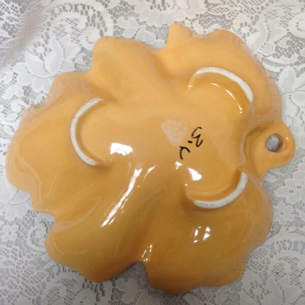 Vintage, Yellow Ceramic Leaf Centerpiece Tray 12.5in x 11in x 3.5in