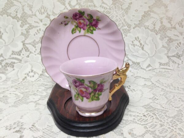 Vintage, Pink Roses Cup and Saucer