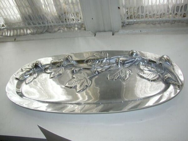 Heavy, Large, 20" x 9" Barware or Vanity Oval Tray