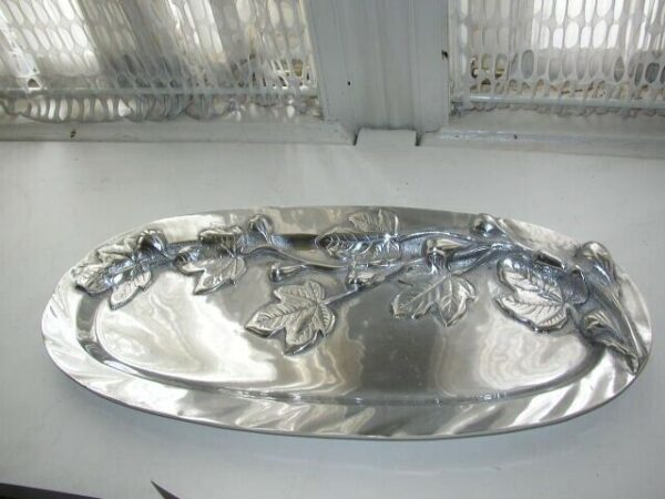 Heavy, Large, 20" x 9" Barware or Vanity Oval Tray