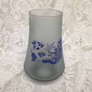 Blue Willow Smoky Glass Chimney -6.5in H x 2in Fitter