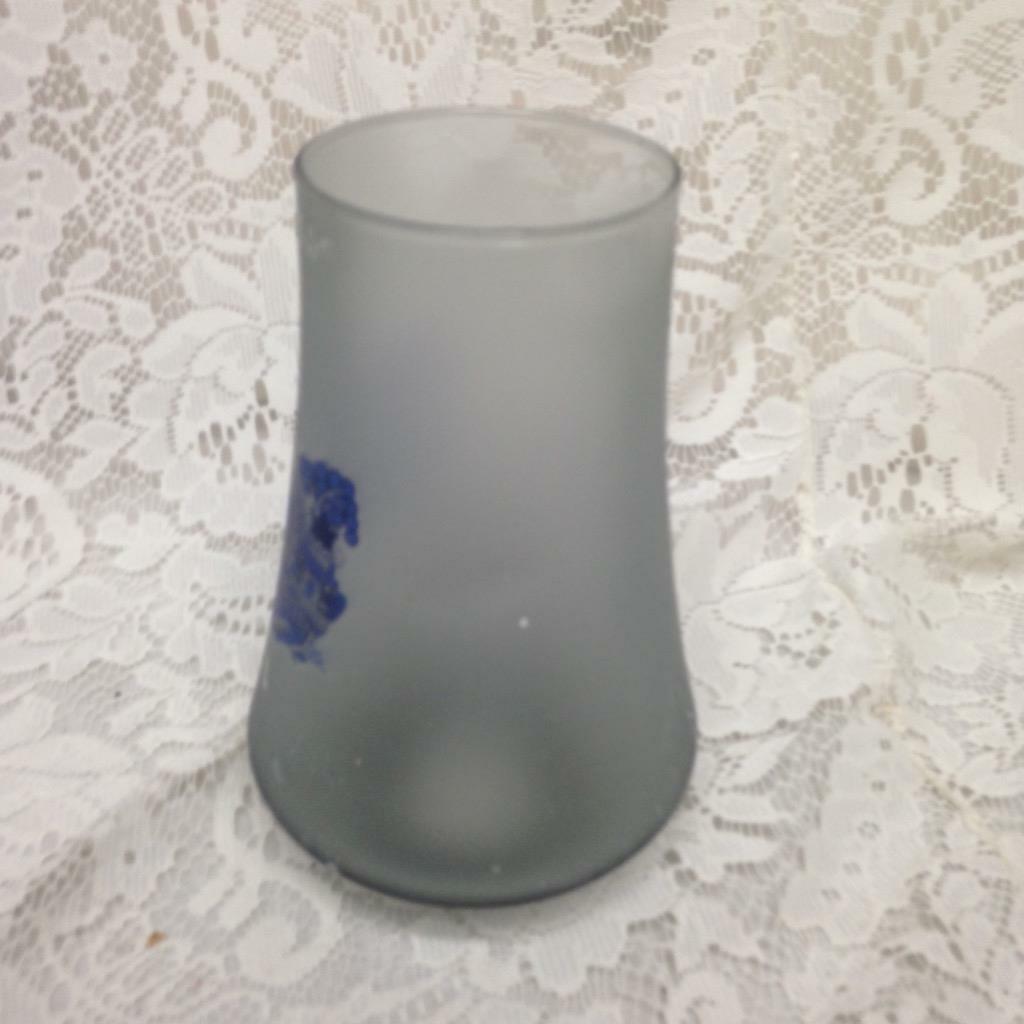 Blue Willow Smoky Glass Chimney -6.5in H x 2in Fitter