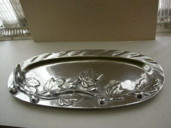 Heavy, Large, 20" x 9" Barware or Vanity Oval Tray