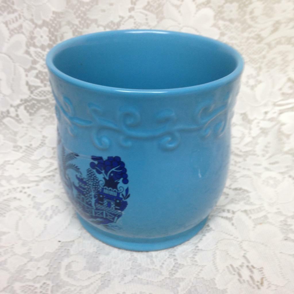 Vintage , Blue Willow Planter 6in x 5.5in D