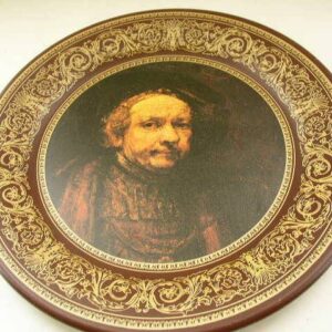 Vintage, 1974 Ohio Art, 10in Plat, Self Portrait-Rembrandt Van Rijn (1606-1669)