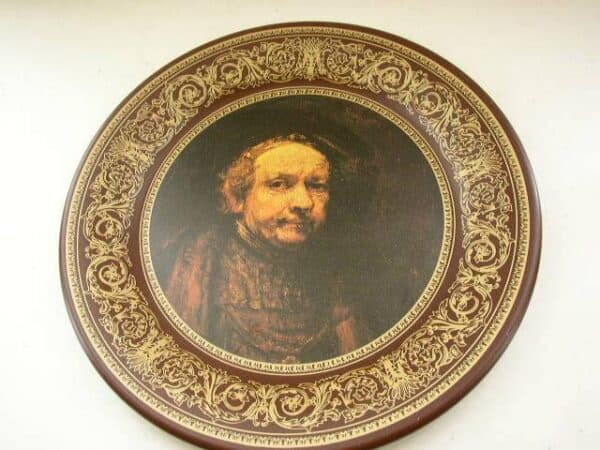 Vintage, 1974 Ohio Art, 10in Plat, Self Portrait-Rembrandt Van Rijn (1606-1669)