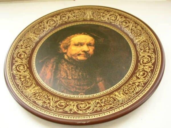 Vintage, 1974 Ohio Art, 10in Plat, Self Portrait-Rembrandt Van Rijn (1606-1669)