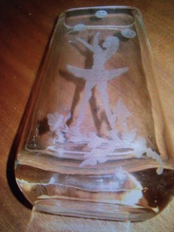 Vintage, Glass-Crystal 7.25in Ballerina-Juggler Vase