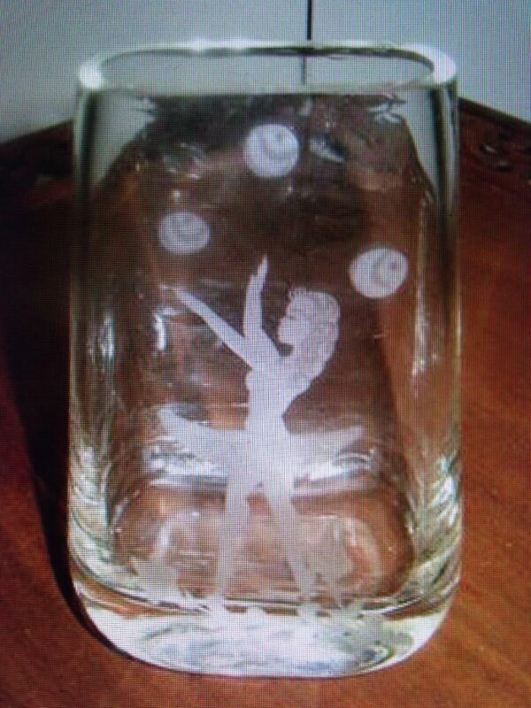 Vintage, Glass-Crystal 7.25in Ballerina-Juggler Vase