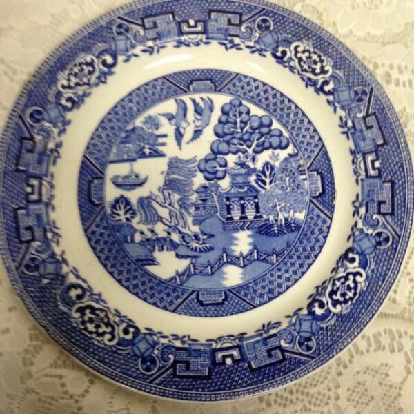 Vintage, Blue Willow 2pc Bread-plate and Luncheon Plate- John Steventon- Woods