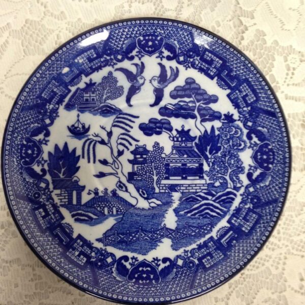 Vintage, Blue Willow 2pc Bread-plate and Luncheon Plate- John Steventon- Woods