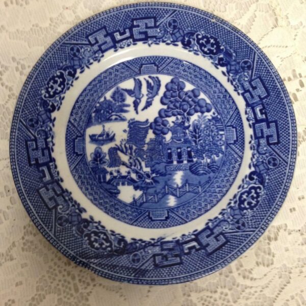 Vintage, Blue Willow 2pc Bread-plate and Luncheon Plate- John Steventon- Woods