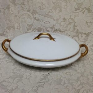 Favorite, HutschenreutheBavaria White and Gold Soup Tureen- 12in x 8.5in x 4.5in