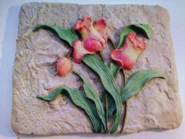 Beautiful, Heavy 3-pc Decorative Floral Garden Plaques