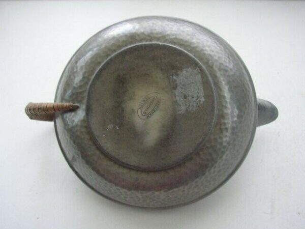 AntiqueRare Craftsman Sheffield Hammered Pewter Teapot