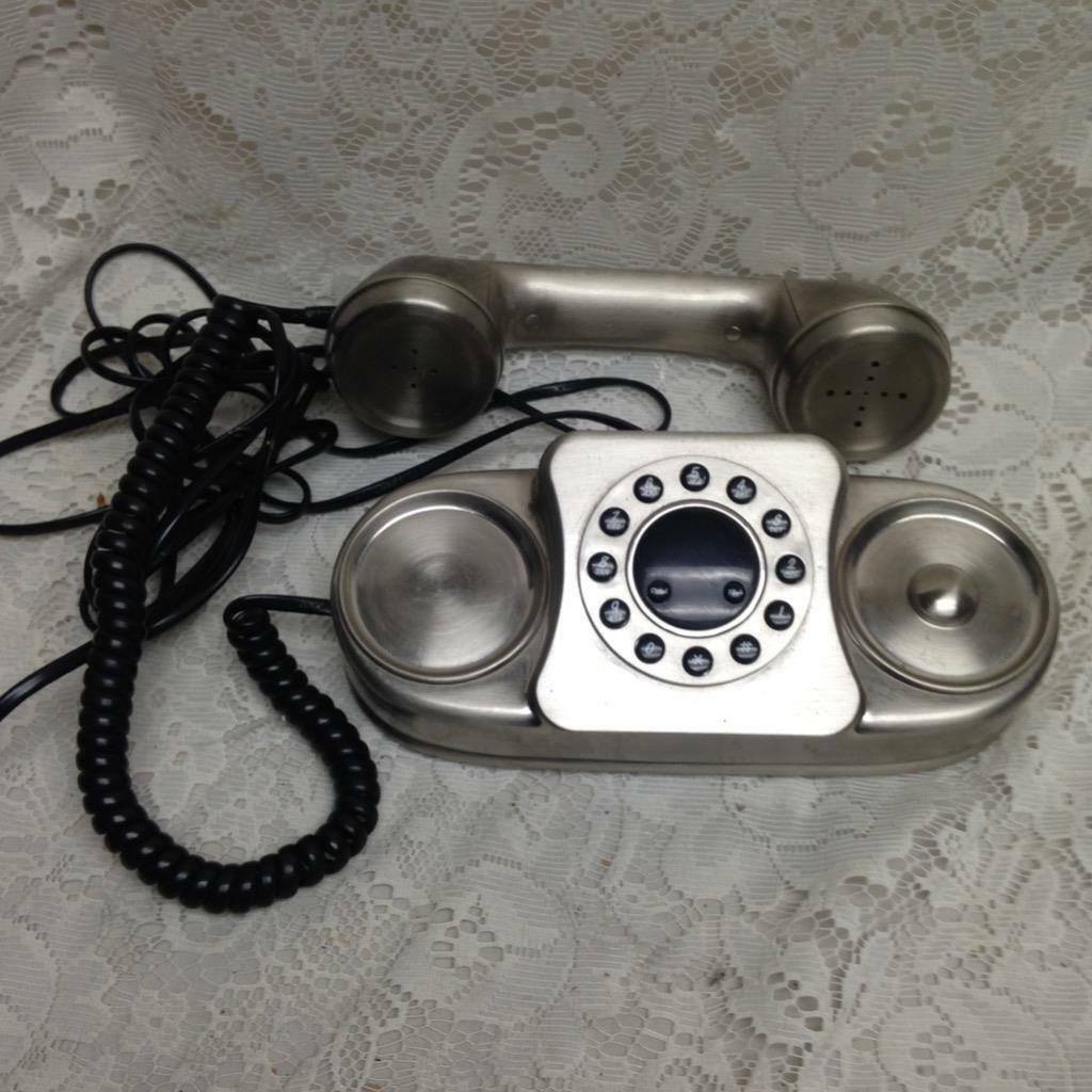 Elegant Stainless-Metal Brush Grand Wall Telephone