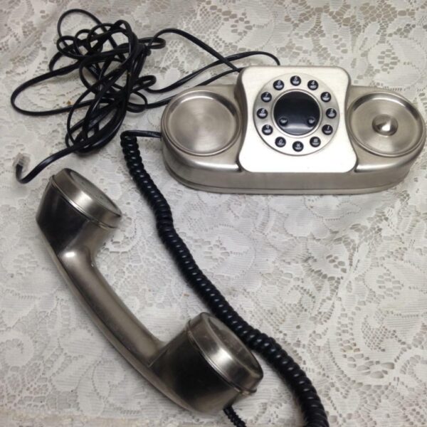 Elegant Stainless-Metal Brush Grand Wall Telephone