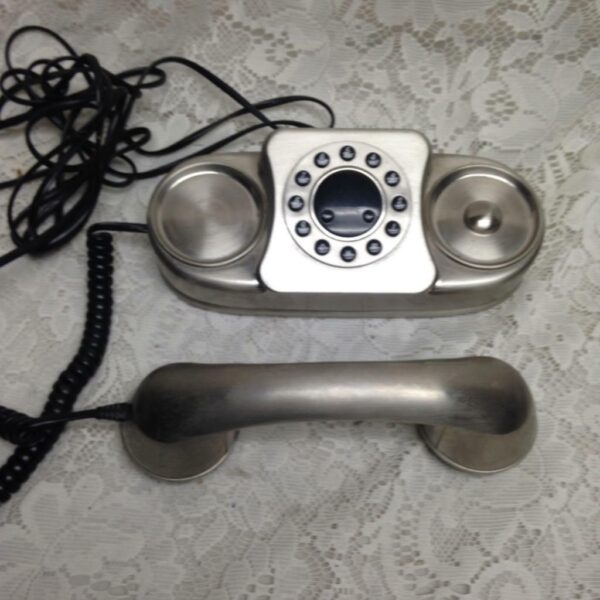 Elegant Stainless-Metal Brush Grand Wall Telephone