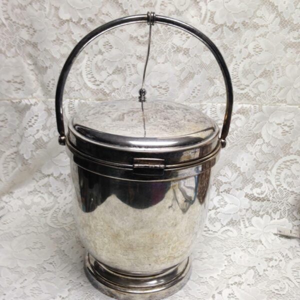 Vintage Apollo -Bernard Ride & Sons Silver Plated Hinged-Roll Lid Ice Bucket