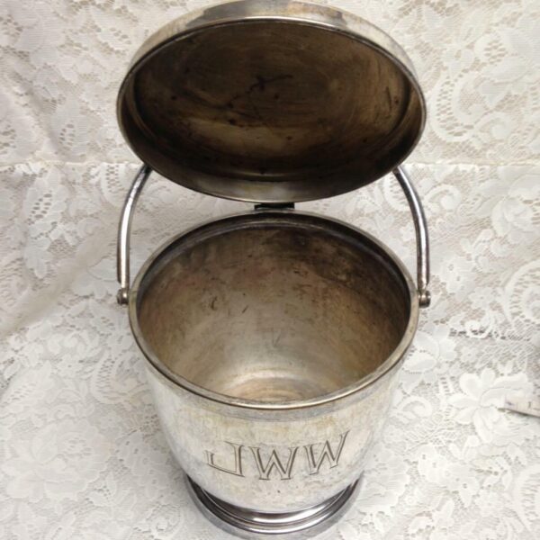 Vintage Apollo -Bernard Ride & Sons Silver Plated Hinged-Roll Lid Ice Bucket