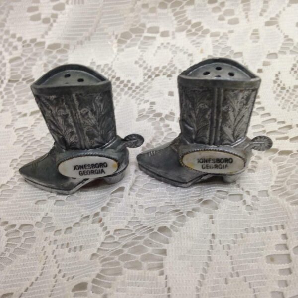 Vintage, 3pc Pewter Jonesboro Georgia Souvenir- Salt and Pepper Shaker