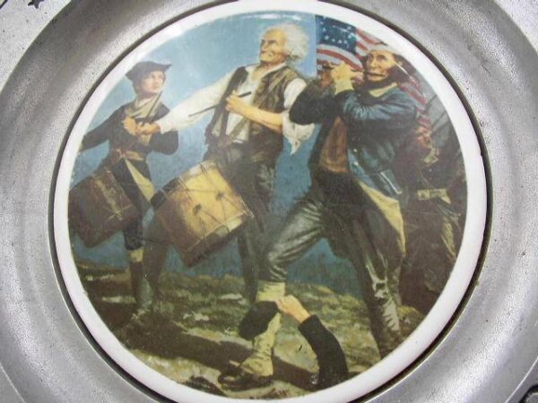 Vintage Pewter Historical Plate: The Spirit of 1776