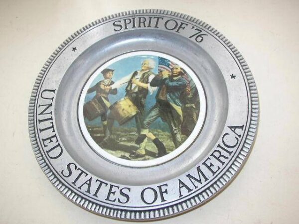 Vintage Pewter Historical Plate: The Spirit of 1776