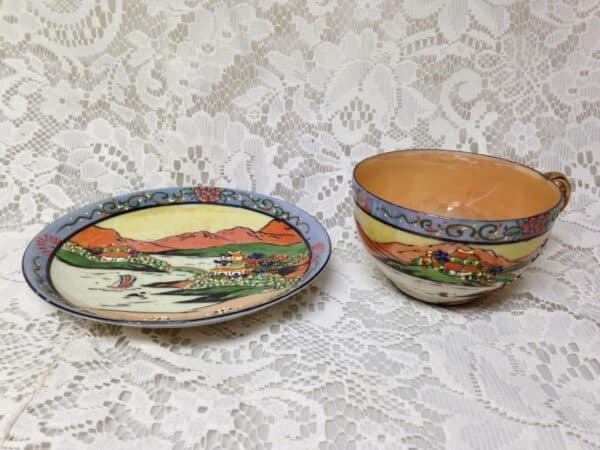 Vintage, Rare, Japan 3-pc Variant, Gaudy Blue Willow Trio or Snack Set