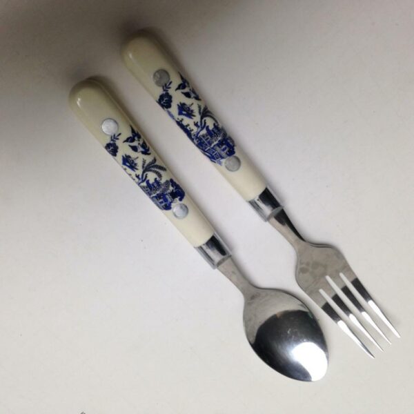 Vintage, 4-pc Blue Willow Children's Flatware, Service for 2