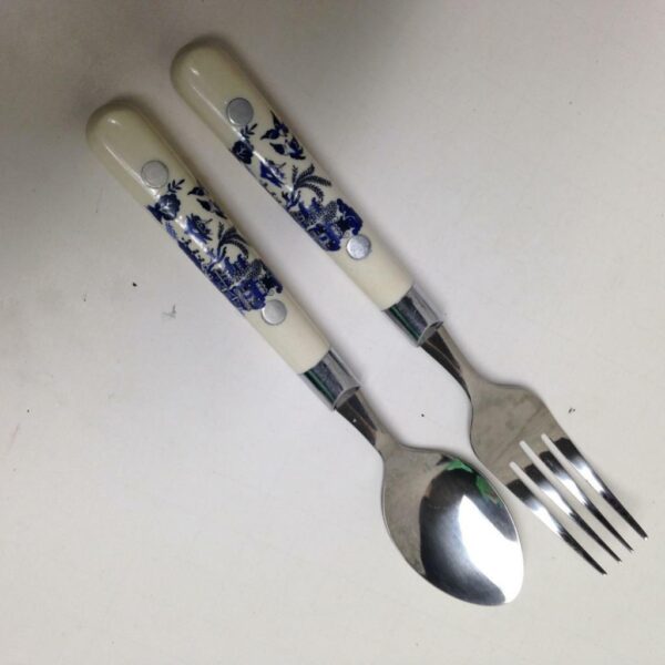 Vintage, 4-pc Blue Willow Children's Flatware, Service for 2