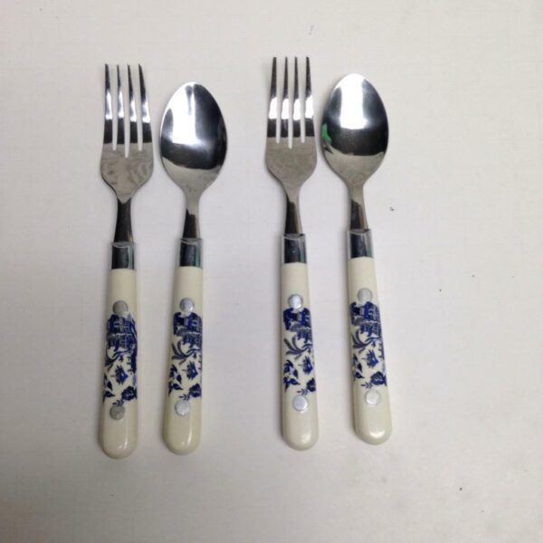 Vintage, 4-pc Blue Willow Children's Flatware, Service for 2