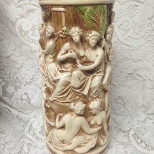 Vintage, Rare, Allegorical Tall Vase 11in x 5in