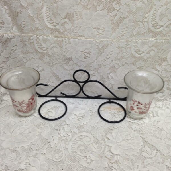 Cast Iron Red Willow Candelabra -2 Wall Sconce 12in L x 5in W