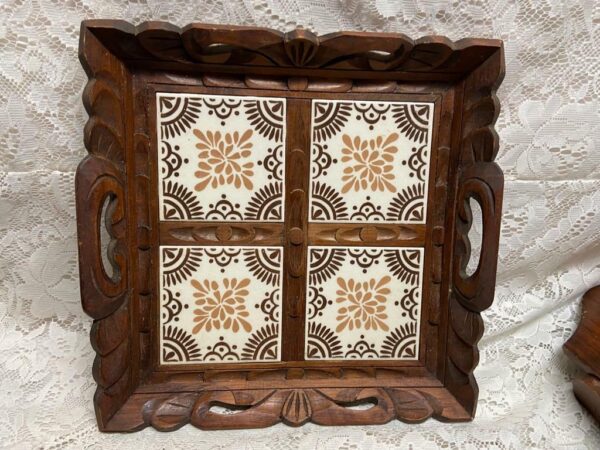 Rare, Custom Made, Heavy Tiled Serving Tray 14in L x 13in W