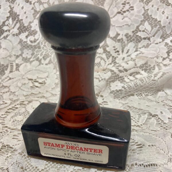 1970s Avon Spicy After Shave Stamp Decanter 4floz (NIB)