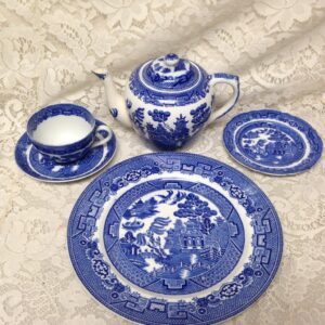 Vintage, Allerton, Blue Willow 6pc Tea and Dinner Set for 1