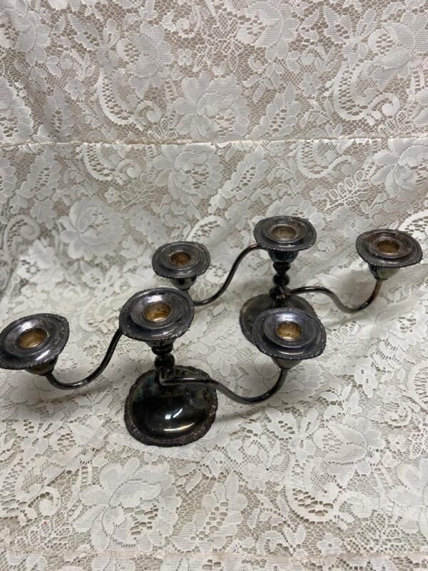 1890s BP Pair of Art Nouveau Silver-plated 3-Lights Candelabra