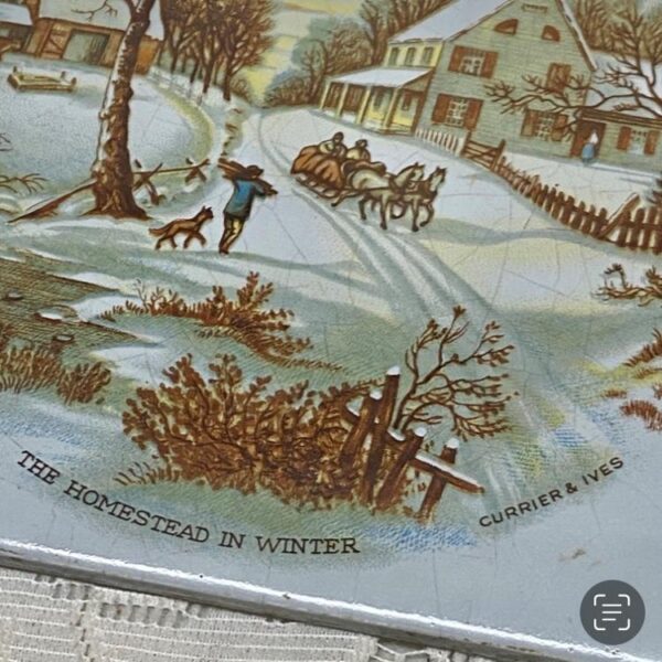 Currier & Ives Homestead in Winter Teapot Hot Pad-Trivet 6.5in x 6.5in Square