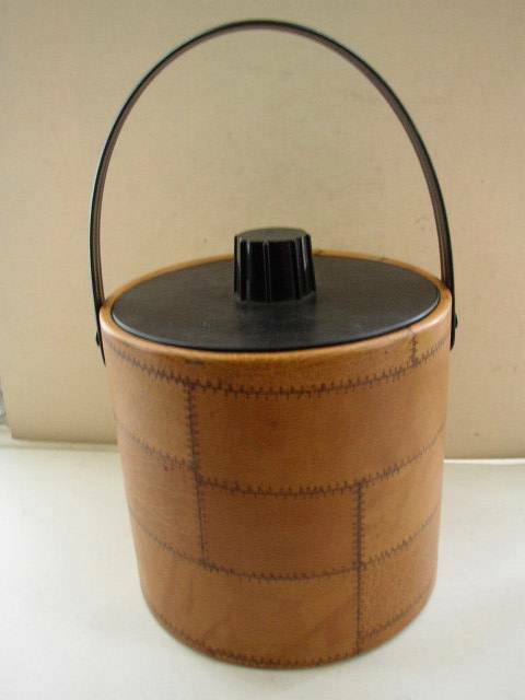 Vintage Barware, 1960 Faux leather Ice Bucket