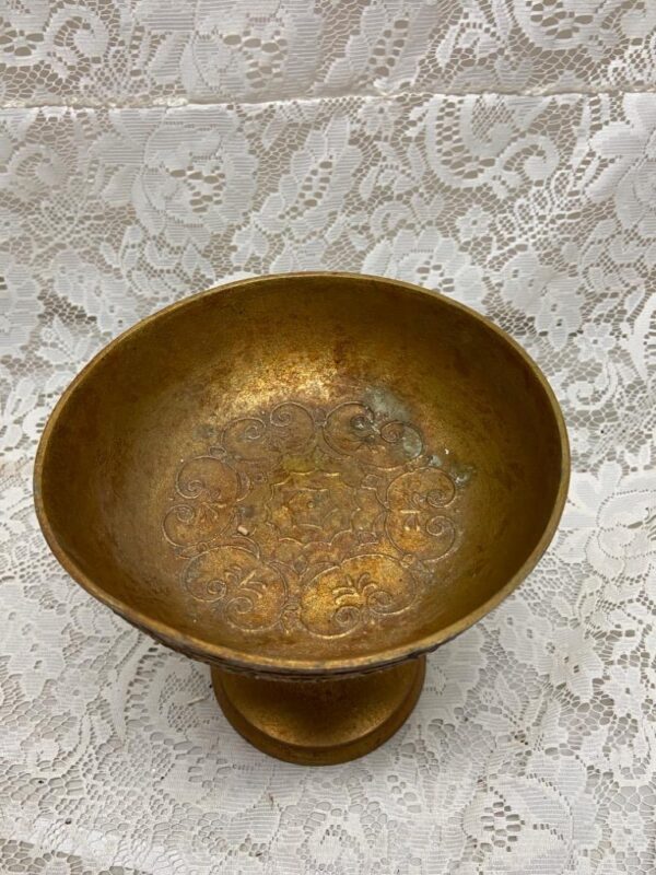 Vintage, Brass Compote 7in x 7in D