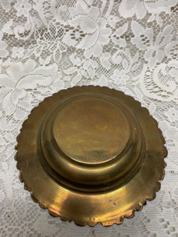 Vintage, Brass Metal Covered Butter Dish 4.5in x 6in D