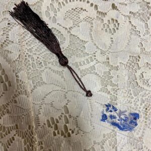 Blue Willow Bookmark with Brown Tassel 8in x 1.5in