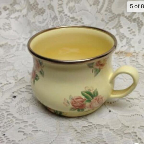 1995 Camp MacKenzie Childs Ltd., Yellow Floral Enamelware, 3pcTea Set (2Z1021)