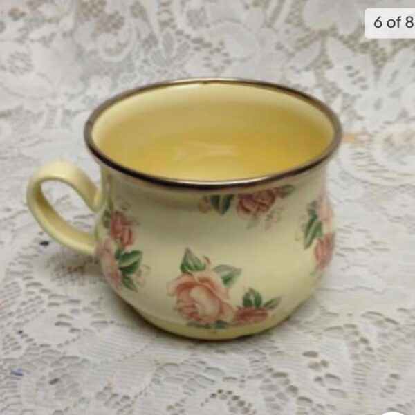 1995 Camp MacKenzie Childs Ltd., Yellow Floral Enamelware, 3pcTea Set (2Z1021)