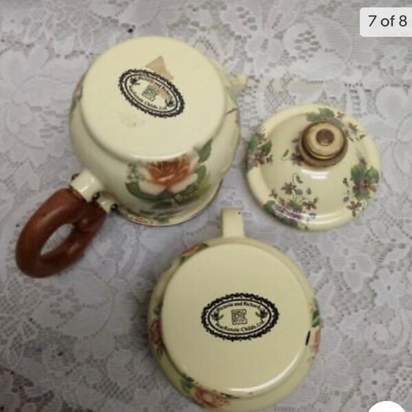 1995 Camp MacKenzie Childs Ltd., Yellow Floral Enamelware, 3pcTea Set (2Z1021)